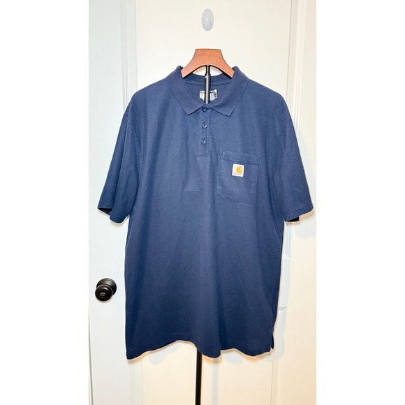 Carhartt Other - Carhartt Mens XL Tall Loose Fit Navy Blue Pocket Polo Shirt